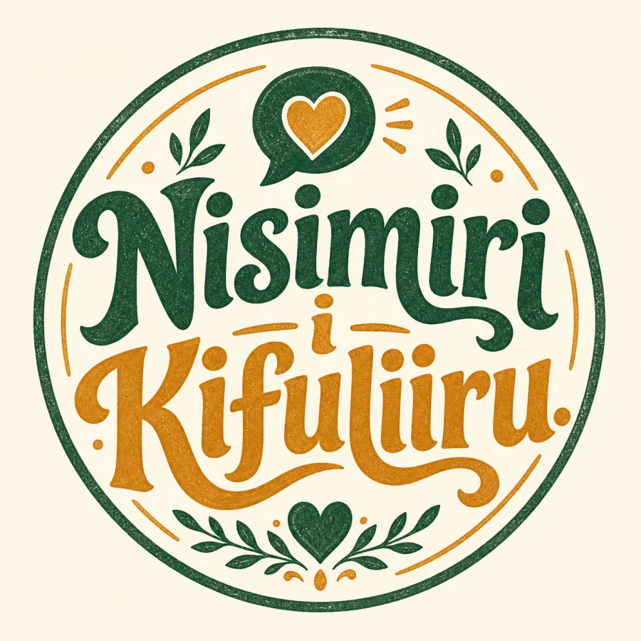 Circular Kifuliiru language-pride seal with the phrase Nisimiri i Kifuliiru in green and amber lettering.